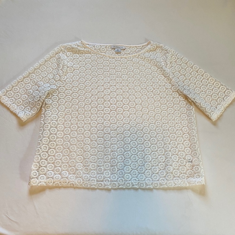 Liz Clairborne White Lace Top